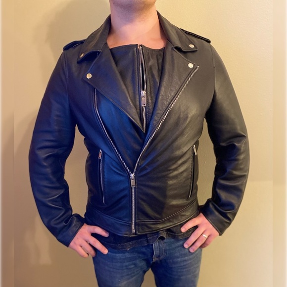 Bolongaro Trevor Double Layer Leather Jacket (Perfecto Motorcycle Jacket) - Picture 4 of 10